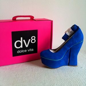 Dolce Vita DV8 Platform Suede Pump heel 7.5 Retro